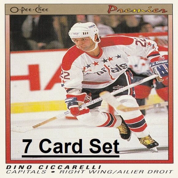 Dino Ciccarelli NHL Hockey Card Collection - 7 Capitals NHL Hockey Cards - Picture 1 of 8